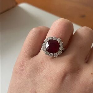 Elegant Anna Zuckerman Lab Ruby Ring, size 6